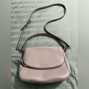 Kate Spade Gray Crossbody Bag with Flap Closure